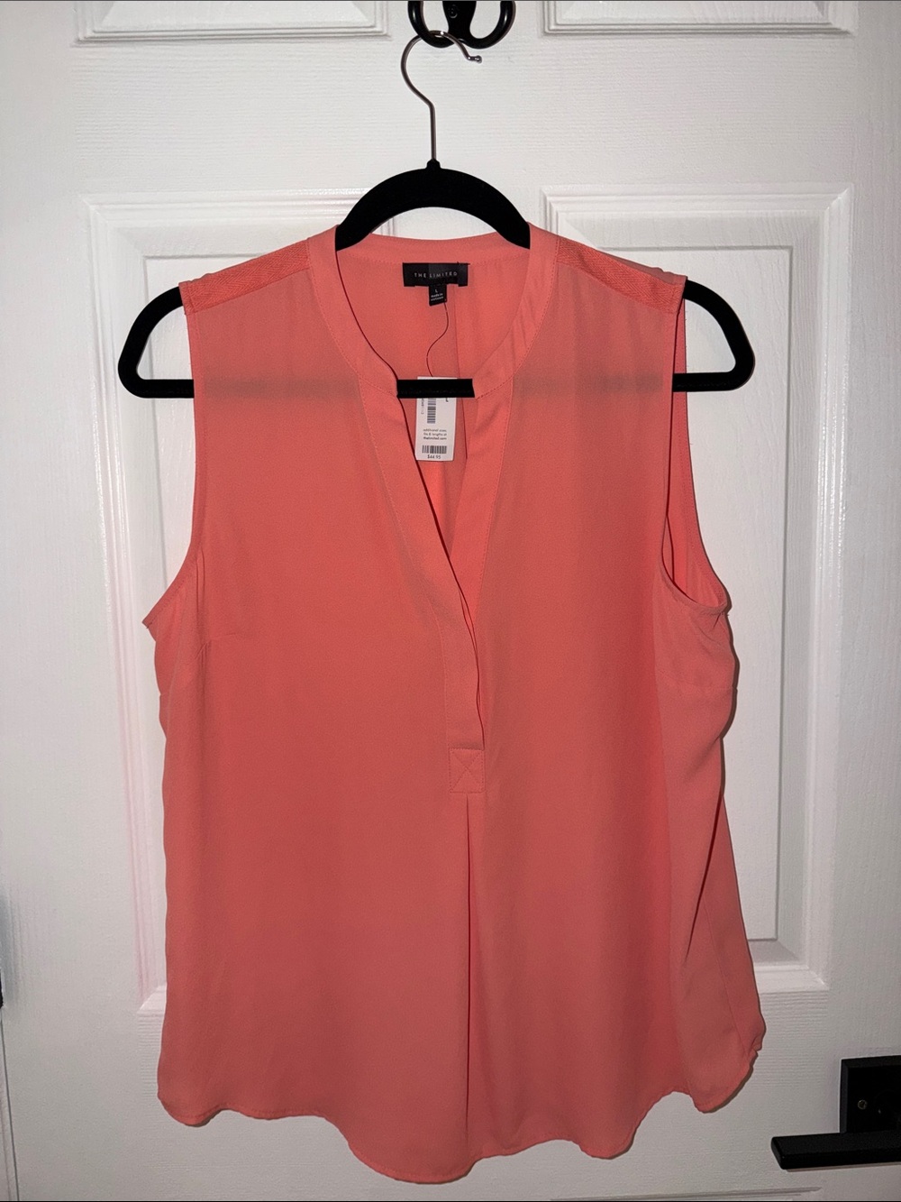 The Limited Coral Sleeveless V-Neck Blouse